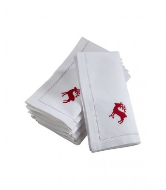 Christmas Embroidery Border Napkins-6 Sets - Random colour