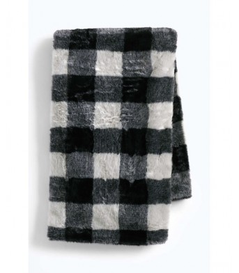 Buff Check Faux Fur Blanket