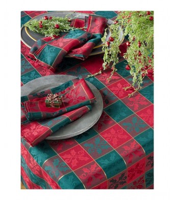 Christmas Holly Plaid 65X140 Tablecloth