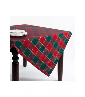 Christmas Holly Plaid 70X70 Tablecloth