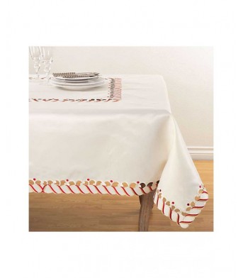 Christmas Candy Cane Striped 72 Inch Tablecloth